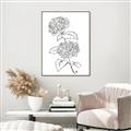 Picture of French Hydrangea Drawing _GroupedProduct_Rectangle_Portrait_Canvas_Framed_