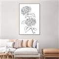 Picture of French Hydrangea Drawing _GroupedProduct_Rectangle_Portrait_Canvas_Framed_