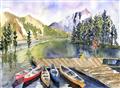 Picture of Canoe at Lake Louise  _GroupedProduct_Rectangle_Landscape_Unframed_Print_Only_