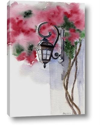 Picture of Red Floral Lamp