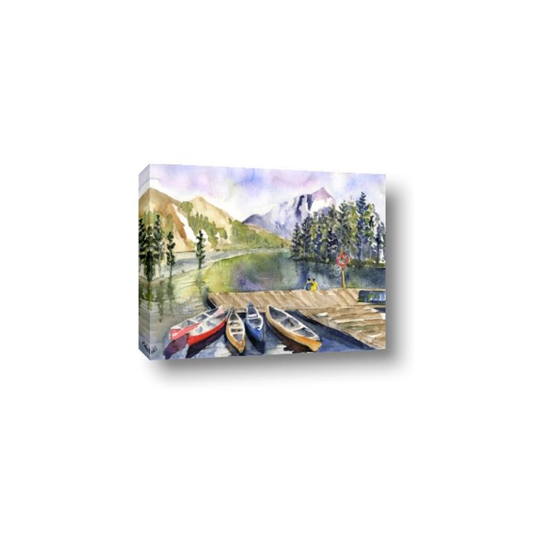 Picture of Canoe at Lake Louise  _GroupedProduct_Rectangle_Landscape_Canvas_
