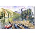 Picture of Canoe at Lake Louise  _GroupedProduct_Rectangle_Landscape_Canvas_