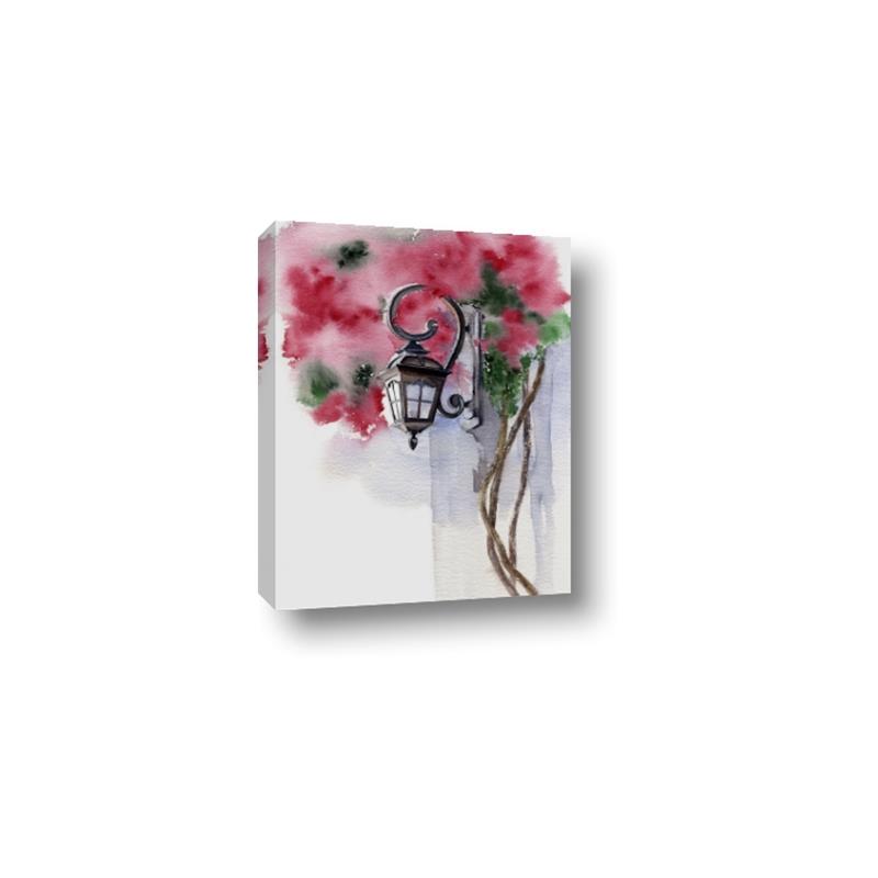Picture of Red Floral Lamp _GroupedProduct_Rectangle_Portrait_Canvas_