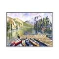 Picture of Canoe at Lake Louise  _GroupedProduct_Rectangle_Landscape_Canvas_Framed_