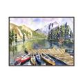Picture of Canoe at Lake Louise  _GroupedProduct_Rectangle_Landscape_Canvas_Framed_