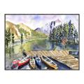 Picture of Canoe at Lake Louise  _GroupedProduct_Rectangle_Landscape_Canvas_Framed_