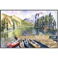 Picture of Canoe at Lake Louise  _GroupedProduct_Rectangle_Landscape_Canvas_Framed_