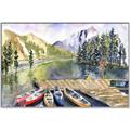 Picture of Canoe at Lake Louise  _GroupedProduct_Rectangle_Landscape_Canvas_Framed_