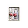 Picture of Red Floral Buildings _GroupedProduct_Rectangle_Portrait_Canvas_Framed_