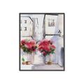 Picture of Red Floral Buildings _GroupedProduct_Rectangle_Portrait_Canvas_Framed_
