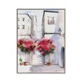 Picture of Red Floral Buildings _GroupedProduct_Rectangle_Portrait_Canvas_Framed_
