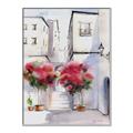 Picture of Red Floral Buildings _GroupedProduct_Rectangle_Portrait_Canvas_Framed_
