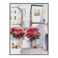 Picture of Red Floral Buildings _GroupedProduct_Rectangle_Portrait_Canvas_Framed_