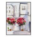 Picture of Red Floral Buildings _GroupedProduct_Rectangle_Portrait_Canvas_Framed_