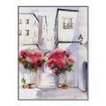 Picture of Red Floral Buildings _GroupedProduct_Rectangle_Portrait_Canvas_Framed_
