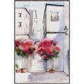Picture of Red Floral Buildings _GroupedProduct_Rectangle_Portrait_Canvas_Framed_