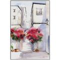 Picture of Red Floral Buildings _GroupedProduct_Rectangle_Portrait_Canvas_Framed_