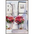 Picture of Red Floral Buildings _GroupedProduct_Rectangle_Portrait_Canvas_Framed_