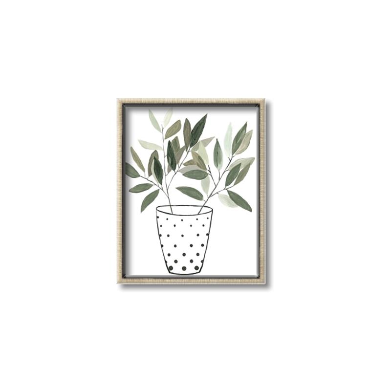 Picture of Leaves in Fun Vase I _GroupedProduct_Rectangle_Portrait_Canvas_Framed_