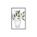 Picture of Leaves in Fun Vase I _GroupedProduct_Rectangle_Portrait_Canvas_Framed_