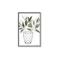 Picture of Leaves in Fun Vase I _GroupedProduct_Rectangle_Portrait_Canvas_Framed_