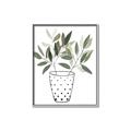 Picture of Leaves in Fun Vase I _GroupedProduct_Rectangle_Portrait_Canvas_Framed_