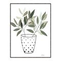 Picture of Leaves in Fun Vase I _GroupedProduct_Rectangle_Portrait_Canvas_Framed_