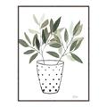 Picture of Leaves in Fun Vase I _GroupedProduct_Rectangle_Portrait_Canvas_Framed_