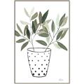 Picture of Leaves in Fun Vase I _GroupedProduct_Rectangle_Portrait_Canvas_Framed_