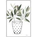 Picture of Leaves in Fun Vase I _GroupedProduct_Rectangle_Portrait_Canvas_Framed_
