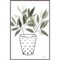 Picture of Leaves in Fun Vase I _GroupedProduct_Rectangle_Portrait_Canvas_Framed_