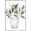 Picture of Leaves in Fun Vase I _GroupedProduct_Rectangle_Portrait_Canvas_Framed_