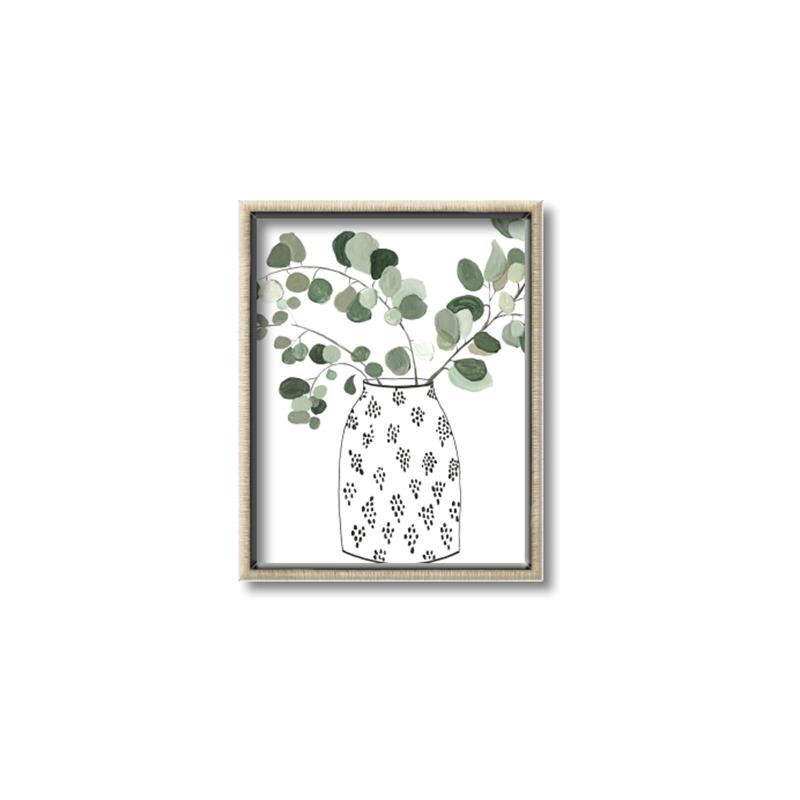 Picture of Leaves in Fun Vase II  _GroupedProduct_Rectangle_Portrait_Canvas_Framed_