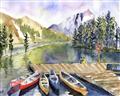Picture of Canoe at Lake Louise  _GroupedProduct_Rectangle_Landscape_Unframed_Print_Only_