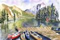 Picture of Canoe at Lake Louise  _GroupedProduct_Rectangle_Landscape_Unframed_Print_Only_