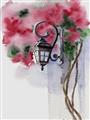Picture of Red Floral Lamp _GroupedProduct_Rectangle_Portrait_Unframed_Print_Only_