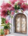 Picture of Red Floral Arch _GroupedProduct_Rectangle_Portrait_Unframed_Print_Only_