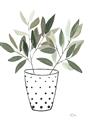 Picture of Leaves in Fun Vase I _GroupedProduct_Rectangle_Portrait_Unframed_Print_Only_