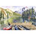 Picture of Canoe at Lake Louise  _GroupedProduct_Rectangle_Landscape_Unframed_Print_Only_