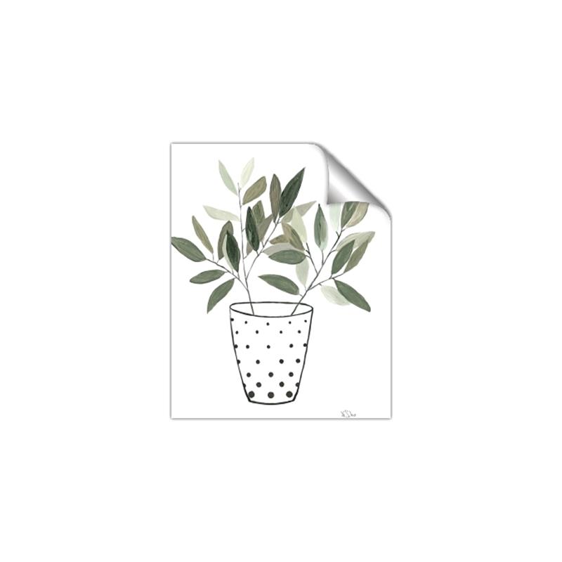 Picture of Leaves in Fun Vase I _GroupedProduct_Rectangle_Portrait_Unframed_Print_Only_