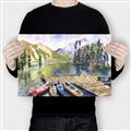 Picture of Canoe at Lake Louise  _GroupedProduct_Rectangle_Landscape_Canvas_