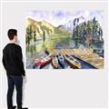 Picture of Canoe at Lake Louise  _GroupedProduct_Rectangle_Landscape_Canvas_