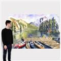 Picture of Canoe at Lake Louise  _GroupedProduct_Rectangle_Landscape_Canvas_