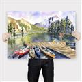 Picture of Canoe at Lake Louise  _GroupedProduct_Rectangle_Landscape_Canvas_
