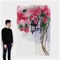 Picture of Red Floral Lamp _GroupedProduct_Rectangle_Portrait_Canvas_
