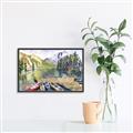 Picture of Canoe at Lake Louise  _GroupedProduct_Rectangle_Landscape_Canvas_Framed_