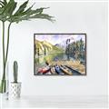 Picture of Canoe at Lake Louise  _GroupedProduct_Rectangle_Landscape_Canvas_Framed_