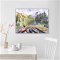 Picture of Canoe at Lake Louise  _GroupedProduct_Rectangle_Landscape_Canvas_Framed_