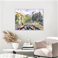 Picture of Canoe at Lake Louise  _GroupedProduct_Rectangle_Landscape_Canvas_Framed_