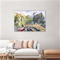 Picture of Canoe at Lake Louise  _GroupedProduct_Rectangle_Landscape_Canvas_Framed_